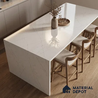 Belina Quartz QR 00338 B Frosted Lattice Jumbo Helsinki Series 10.83 ft x 5.41 ft Quartz - 20 mm | 10 Years and Replacement Warranty | Suitable for Kitchen, Restaurant, Counter Tops, Dining, Reception, office
