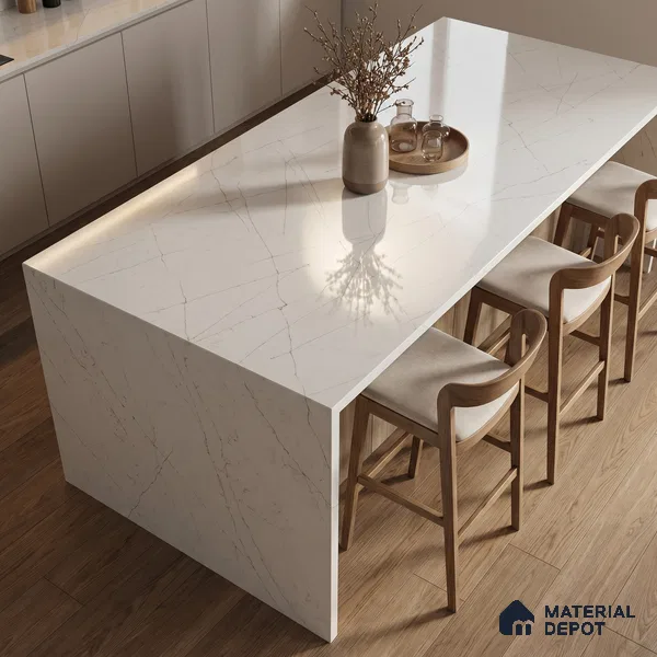 Belina Quartz QR 00338 B Frosted Lattice Jumbo Helsinki Series 10.83 ft x 5.41 ft Quartz - 20 mm | 10 Years and Replacement Warranty | Suitable for Kitchen, Restaurant, Counter Tops, Dining, Reception, office