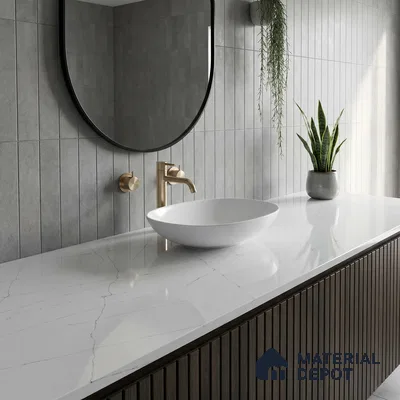 Belina Quartz QR 00338 Frosted Lattice Mini Jumbo Helsinki Series 10.53 ft x 4.79 ft Quartz - 20 mm | 10 Years and Replacement Warranty | Suitable for Kitchen, Restaurant, Counter Tops, Dining, Reception, office