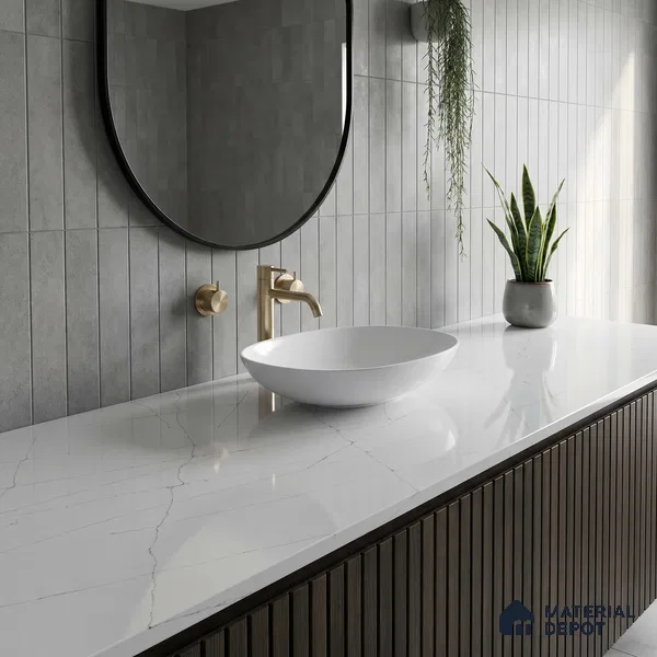 Belina Quartz QR 00338 Frosted Lattice Mini Jumbo Helsinki Series 10.53 ft x 4.79 ft Quartz - 20 mm | 10 Years and Replacement Warranty | Suitable for Kitchen, Restaurant, Counter Tops, Dining, Reception, office