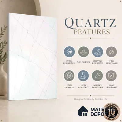 Belina Quartz QR 00338 Frosted Lattice Mini Jumbo Helsinki Series 10.53 ft x 4.79 ft Quartz - 20 mm | 10 Years and Replacement Warranty | Suitable for Kitchen, Restaurant, Counter Tops, Dining, Reception, office