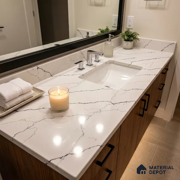 Belina Quartz QR 00339 Obsidian Trace Mini Jumbo Helsinki Series 10.53 ft x 4.79 ft Quartz - 20 mm | 10 Years and Replacement Warranty | Suitable for Kitchen, Restaurant, Counter Tops, Dining, Reception, office