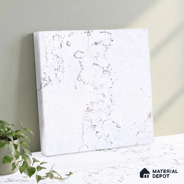 Belina Quartz QR 00340 Frosted Veil Mini Jumbo Helsinki Series 10.53 ft x 4.79 ft Quartz - 20 mm | 10 Years and Replacement Warranty | Suitable for Kitchen, Restaurant, Counter Tops, Dining, Reception, office