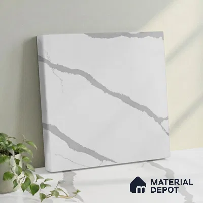 Belina Quartz QR 00345 Arctic Cascade Mini Jumbo Helsinki Series 10.53 ft x 4.79 ft Quartz - 20 mm | 10 Years and Replacement Warranty | Suitable for Kitchen, Restaurant, Counter Tops, Dining, Reception, office