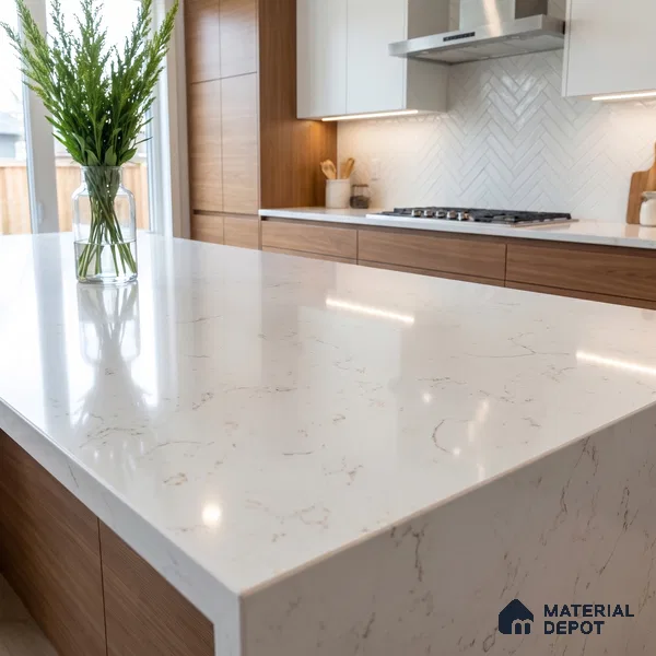 Belina Quartz QR 00351 B Aurora Veil Jumbo Helsinki Series 10.83 ft x 5.41 ft Quartz - 20 mm | 10 Years and Replacement Warranty | Suitable for Kitchen, Restaurant, Counter Tops, Dining, Reception, office