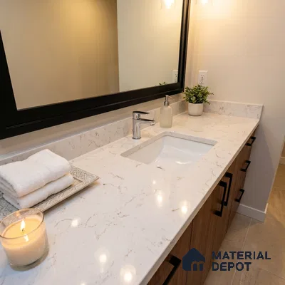 Belina Quartz QR 00351 Aurora Veil Mini Jumbo Helsinki Series 10.53 ft x 4.79 ft Quartz - 20 mm | 10 Years and Replacement Warranty | Suitable for Kitchen, Restaurant, Counter Tops, Dining, Reception, office