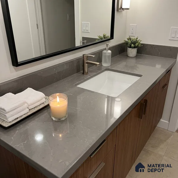 Belina Quartz QR 00352 B Urban Slate Jumbo Helsinki Series 10.83 ft x 5.41 ft Quartz - 20 mm | 10 Years and Replacement Warranty | Suitable for Kitchen, Restaurant, Counter Tops, Dining, Reception, office