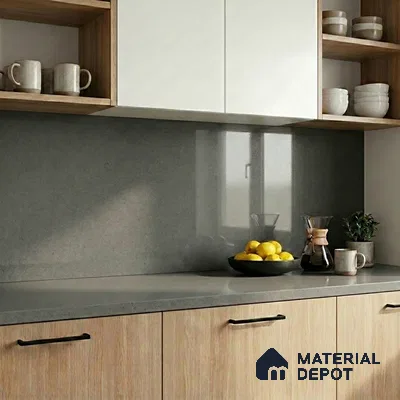Belina Quartz QR 00352 B Urban Slate Jumbo Helsinki Series 10.83 ft x 5.41 ft Quartz - 20 mm | 10 Years and Replacement Warranty | Suitable for Kitchen, Restaurant, Counter Tops, Dining, Reception, office