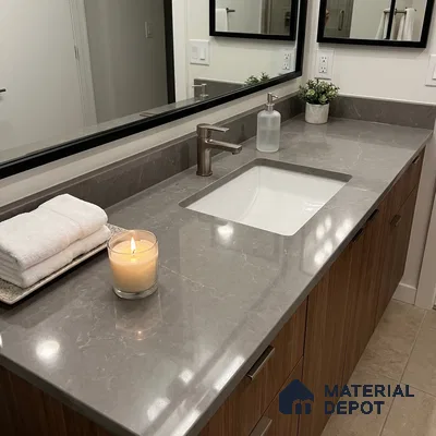 Belina Quartz QR 00352 Urban Slate Mini Jumbo Helsinki Series 10.53 ft x 4.79 ft Quartz - 20 mm | 10 Years and Replacement Warranty | Suitable for Kitchen, Restaurant, Counter Tops, Dining, Reception, office
