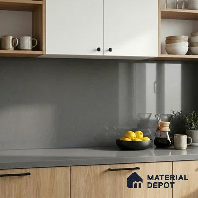Belina Quartz QR 00352 Urban Slate Mini Jumbo Helsinki Series 10.53 ft x 4.79 ft Quartz - 20 mm | 10 Years and Replacement Warranty | Suitable for Kitchen, Restaurant, Counter Tops, Dining, Reception, office