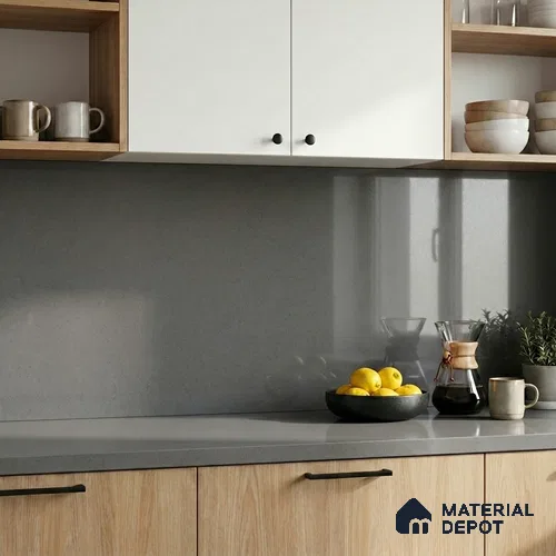 Belina Quartz QR 00352 Urban Slate Mini Jumbo Helsinki Series 10.53 ft x 4.79 ft Quartz - 20 mm | 10 Years and Replacement Warranty | Suitable for Kitchen, Restaurant, Counter Tops, Dining, Reception, office