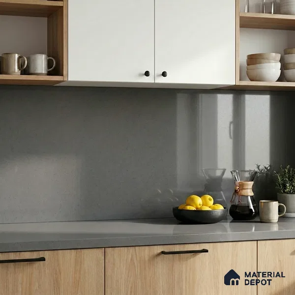 Belina Quartz QR 00352 Urban Slate Mini Jumbo Helsinki Series 10.53 ft x 4.79 ft Quartz - 20 mm | 10 Years and Replacement Warranty | Suitable for Kitchen, Restaurant, Counter Tops, Dining, Reception, office