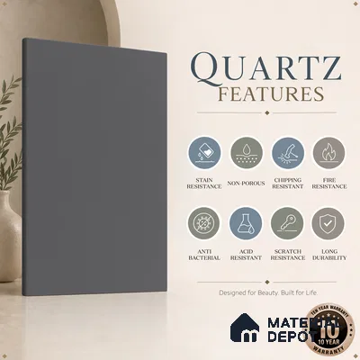 Belina Quartz QR 00352 Urban Slate Mini Jumbo Helsinki Series 10.53 ft x 4.79 ft Quartz - 20 mm | 10 Years and Replacement Warranty | Suitable for Kitchen, Restaurant, Counter Tops, Dining, Reception, office