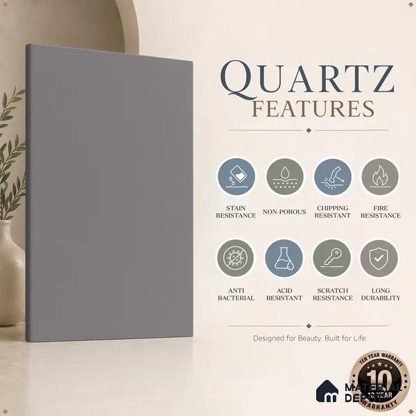 Belina Quartz QR 00353 B Lavender Mist Jumbo Helsinki Series 10.83 ft x 5.41 ft Quartz - 20 mm | 10 Years and Replacement Warranty | Suitable for Kitchen, Restaurant, Counter Tops, Dining, Reception, office