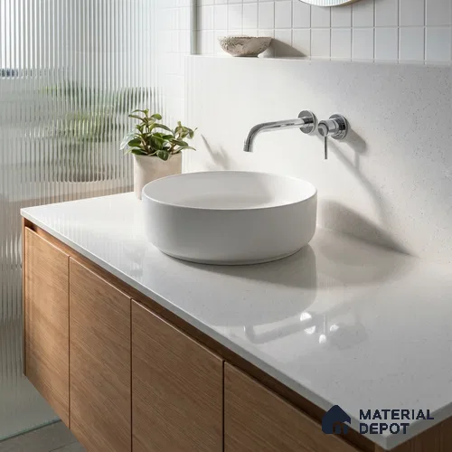 Belina Quartz QR 00354 B Frosted Mist Jumbo Helsinki Series 10.83 ft x 5.41 ft Quartz - 20 mm | 10 Years and Replacement Warranty | Suitable for Kitchen, Restaurant, Counter Tops, Dining, Reception, office