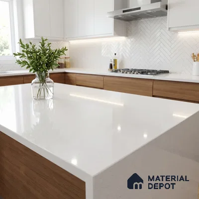 Belina Quartz QR 00354 B Frosted Mist Jumbo Helsinki Series 10.83 ft x 5.41 ft Quartz - 20 mm | 10 Years and Replacement Warranty | Suitable for Kitchen, Restaurant, Counter Tops, Dining, Reception, office