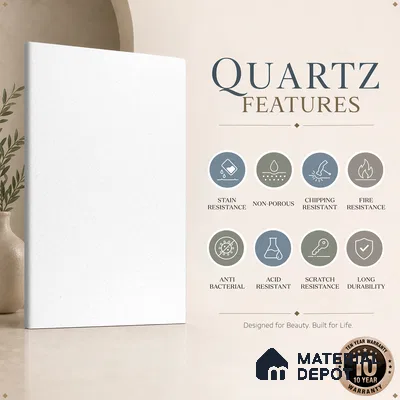 Belina Quartz QR 00354 B Frosted Mist Jumbo Helsinki Series 10.83 ft x 5.41 ft Quartz - 20 mm | 10 Years and Replacement Warranty | Suitable for Kitchen, Restaurant, Counter Tops, Dining, Reception, office