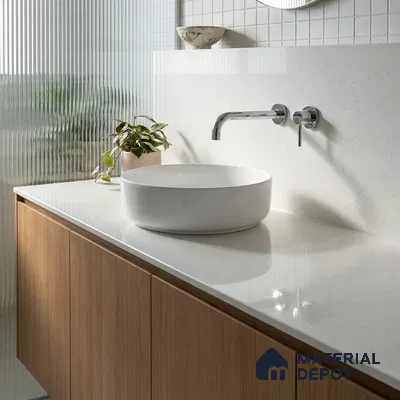 Belina Quartz QR 00354 Frosted Mist Mini Jumbo Helsinki Series 10.53 ft x 4.79 ft Quartz - 20 mm | 10 Years and Replacement Warranty | Suitable for Kitchen, Restaurant, Counter Tops, Dining, Reception, office
