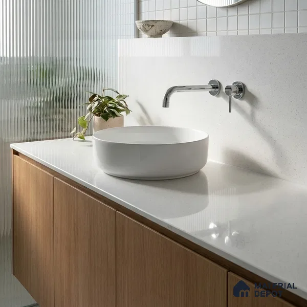 Belina Quartz QR 00354 Frosted Mist Mini Jumbo Helsinki Series 10.53 ft x 4.79 ft Quartz - 20 mm | 10 Years and Replacement Warranty | Suitable for Kitchen, Restaurant, Counter Tops, Dining, Reception, office