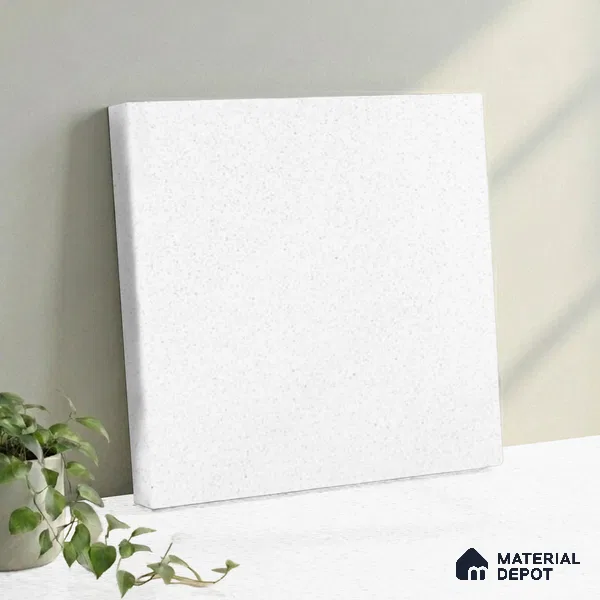 Belina Quartz QR 00355 Frosted Pearl Mini Jumbo Helsinki Series 10.53 ft x 4.79 ft Quartz - 20 mm | 10 Years and Replacement Warranty | Suitable for Kitchen, Restaurant, Counter Tops, Dining, Reception, office