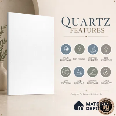 Belina Quartz QR 00355 Frosted Pearl Mini Jumbo Helsinki Series 10.53 ft x 4.79 ft Quartz - 20 mm | 10 Years and Replacement Warranty | Suitable for Kitchen, Restaurant, Counter Tops, Dining, Reception, office