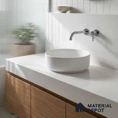 Belina Quartz QR 00356 Frosted Linen Mini Jumbo Helsinki Series 10.53 ft x 4.79 ft Quartz - 20 mm | 10 Years and Replacement Warranty | Suitable for Kitchen, Restaurant, Counter Tops, Dining, Reception, office