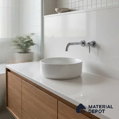 Belina Quartz QR 00357 B Frosted Aura Jumbo Helsinki Series 10.83 ft x 5.41 ft Quartz - 20 mm | 10 Years and Replacement Warranty | Suitable for Kitchen, Restaurant, Counter Tops, Dining, Reception, office