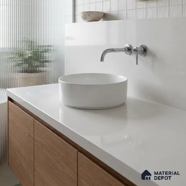 Belina Quartz QR 00357 Frosted Aura Mini Jumbo Helsinki Series 10.53 ft x 4.79 ft Quartz - 20 mm | 10 Years and Replacement Warranty | Suitable for Kitchen, Restaurant, Counter Tops, Dining, Reception, office