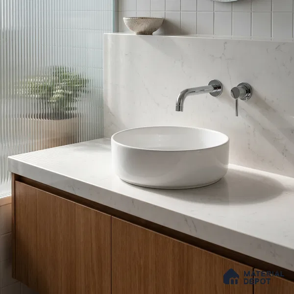Belina Quartz QR 00358 Polar Veil Mini Jumbo Helsinki Series 10.53 ft x 4.79 ft Quartz - 20 mm | 10 Years and Replacement Warranty | Suitable for Kitchen, Restaurant, Counter Tops, Dining, Reception, office
