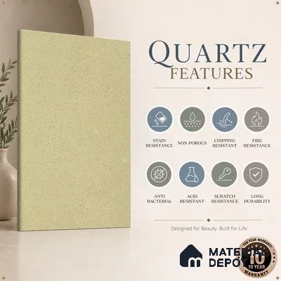 Belina Quartz QR 00360 Sable Mist Mini Jumbo Helsinki Series 10.53 ft x 4.79 ft Quartz - 20 mm | 10 Years and Replacement Warranty | Suitable for Kitchen, Restaurant, Counter Tops, Dining, Reception, office