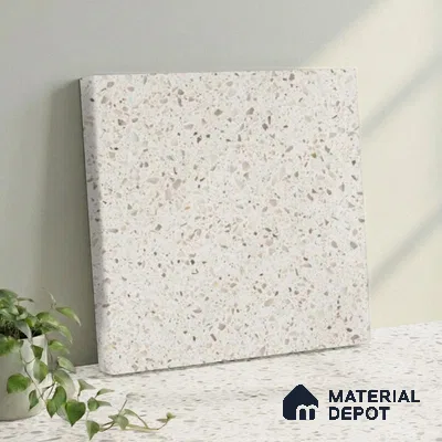 Belina Quartz QR 00361 B Frosted Pebble Jumbo Helsinki Series 10.83 ft x 5.41 ft Quartz - 20 mm | 10 Years and Replacement Warranty | Suitable for Kitchen, Restaurant, Counter Tops, Dining, Reception, office