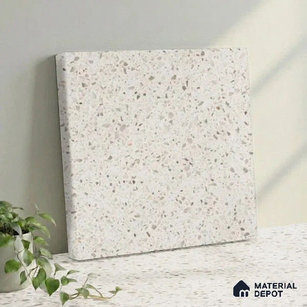 Belina Quartz QR 00361 B Frosted Pebble Jumbo Helsinki Series 10.83 ft x 5.41 ft Quartz - 20 mm | 10 Years and Replacement Warranty | Suitable for Kitchen, Restaurant, Counter Tops, Dining, Reception, office