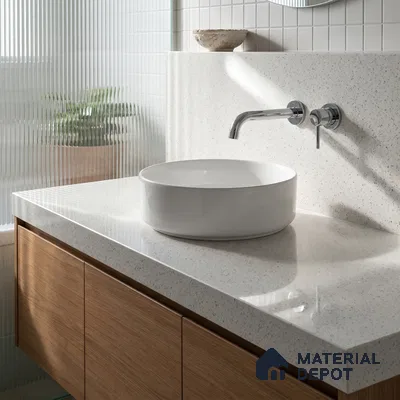 Belina Quartz QR 00361 Frosted Pebble Mini Jumbo Helsinki Series 10.53 ft x 4.79 ft Quartz - 20 mm | 10 Years and Replacement Warranty | Suitable for Kitchen, Restaurant, Counter Tops, Dining, Reception, office