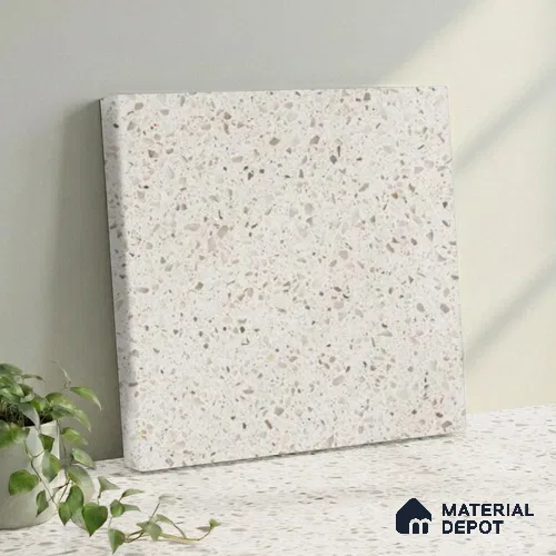 Belina Quartz QR 00361 Frosted Pebble Mini Jumbo Helsinki Series 10.53 ft x 4.79 ft Quartz - 20 mm | 10 Years and Replacement Warranty | Suitable for Kitchen, Restaurant, Counter Tops, Dining, Reception, office