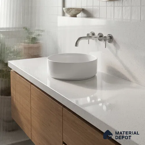 Belina Quartz QR 00362 B Frosted Stardust Jumbo Helsinki Series 10.83 ft x 5.41 ft Quartz - 20 mm | 10 Years and Replacement Warranty | Suitable for Kitchen, Restaurant, Counter Tops, Dining, Reception, office