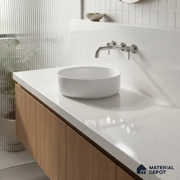 Belina Quartz QR 00362 Frosted Stardust Mini Jumbo Helsinki Series 10.53 ft x 4.79 ft Quartz - 20 mm | 10 Years and Replacement Warranty | Suitable for Kitchen, Restaurant, Counter Tops, Dining, Reception, office