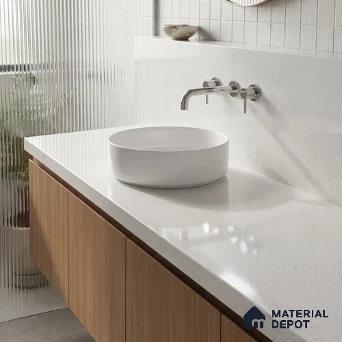 Belina Quartz QR 00362 Frosted Stardust Mini Jumbo Helsinki Series 10.53 ft x 4.79 ft Quartz - 20 mm | 10 Years and Replacement Warranty | Suitable for Kitchen, Restaurant, Counter Tops, Dining, Reception, office