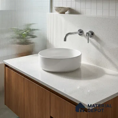 Belina Quartz QR 00363 B Frosted Aurora Jumbo Helsinki Series 10.83 ft x 5.41 ft Quartz - 20 mm | 10 Years and Replacement Warranty | Suitable for Kitchen, Restaurant, Counter Tops, Dining, Reception, office