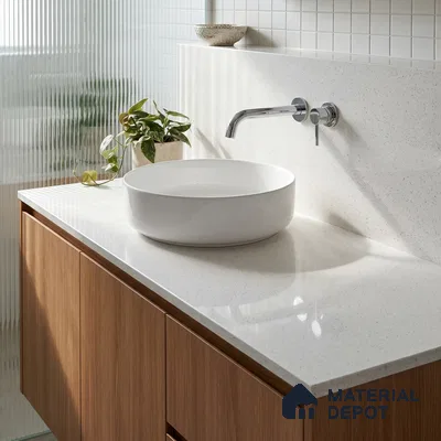 Belina Quartz QR 00363 Frosted Aurora Mini Jumbo Helsinki Series 10.53 ft x 4.79 ft Quartz - 20 mm | 10 Years and Replacement Warranty | Suitable for Kitchen, Restaurant, Counter Tops, Dining, Reception, office