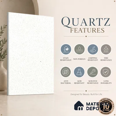 Belina Quartz QR 00363 Frosted Aurora Mini Jumbo Helsinki Series 10.53 ft x 4.79 ft Quartz - 20 mm | 10 Years and Replacement Warranty | Suitable for Kitchen, Restaurant, Counter Tops, Dining, Reception, office
