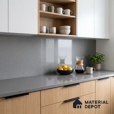 Belina Quartz QR 00364 Meteorite Grey Mini Jumbo Helsinki Series 10.53 ft x 4.79 ft Quartz - 20 mm | 10 Years and Replacement Warranty | Suitable for Kitchen, Restaurant, Counter Tops, Dining, Reception, office