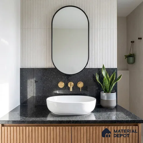 Belina Quartz QR 00370 Shadow Grey Value Series 10.5 ft x 5.25 ft Quartz - 20 mm | 5 Years Warranty | Suitable for Kitchen, Restaurant, Counter Tops, Dining, Reception, office
