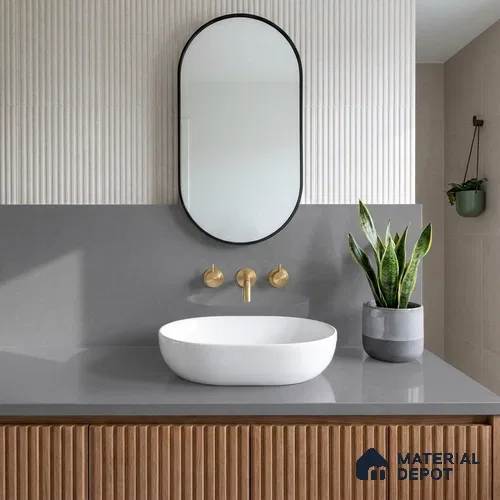 Belina Quartz QR 00371 Grey Fantasy Value Series 10.5 ft x 5.25 ft Quartz - 20 mm | 5 Years Warranty | Suitable for Kitchen, Restaurant, Counter Tops, Dining, Reception, office