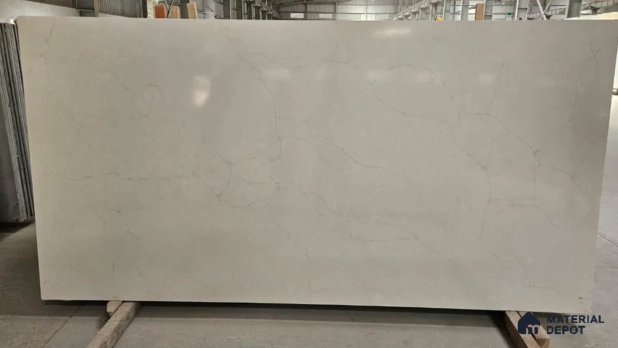 Belina Quartz QR 00377 Tuscan Pearl Value Series 10.5 ft x 5.25 ft Quartz - 20 mm | 5 Years Warranty | Suitable for Kitchen, Restaurant, Counter Tops, Dining, Reception, office
