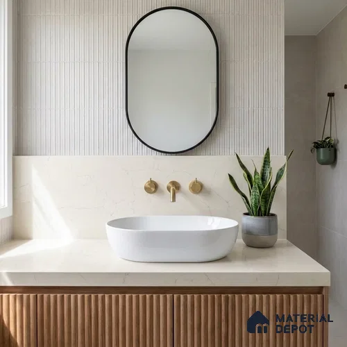 Belina Quartz QR 00377 Tuscan Pearl Value Series 10.5 ft x 5.25 ft Quartz - 20 mm | 5 Years Warranty | Suitable for Kitchen, Restaurant, Counter Tops, Dining, Reception, office