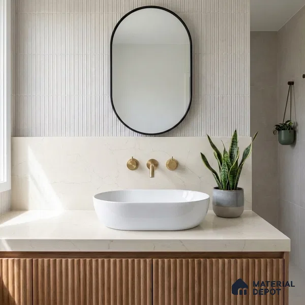 Belina Quartz QR 00377 Tuscan Pearl Value Series 10.5 ft x 5.25 ft Quartz - 20 mm | 5 Years Warranty | Suitable for Kitchen, Restaurant, Counter Tops, Dining, Reception, office