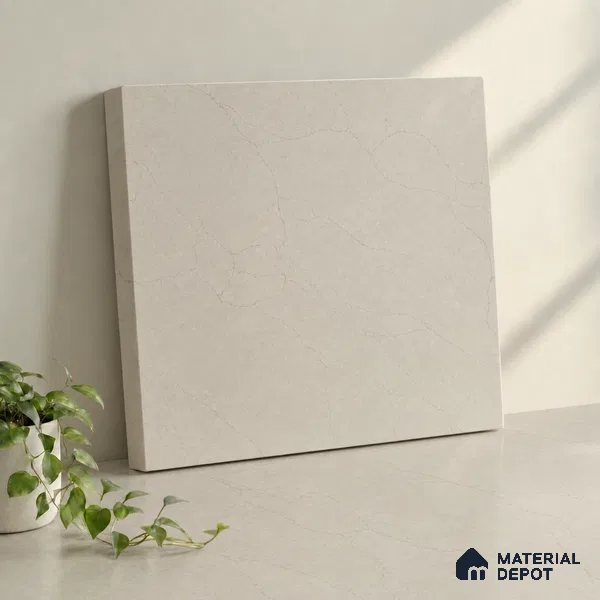 Belina Quartz QR 00377 Tuscan Pearl Value Series 10.5 ft x 5.25 ft Quartz - 20 mm | 5 Years Warranty | Suitable for Kitchen, Restaurant, Counter Tops, Dining, Reception, office