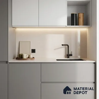 Belina Quartz QR 00378 Rose Dune Value Series 10.5 ft x 5.25 ft Quartz - 20 mm | 5 Years Warranty | Suitable for Kitchen, Restaurant, Counter Tops, Dining, Reception, office