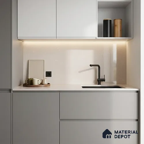 Belina Quartz QR 00378 Rose Dune Value Series 10.5 ft x 5.25 ft Quartz - 20 mm | 5 Years Warranty | Suitable for Kitchen, Restaurant, Counter Tops, Dining, Reception, office
