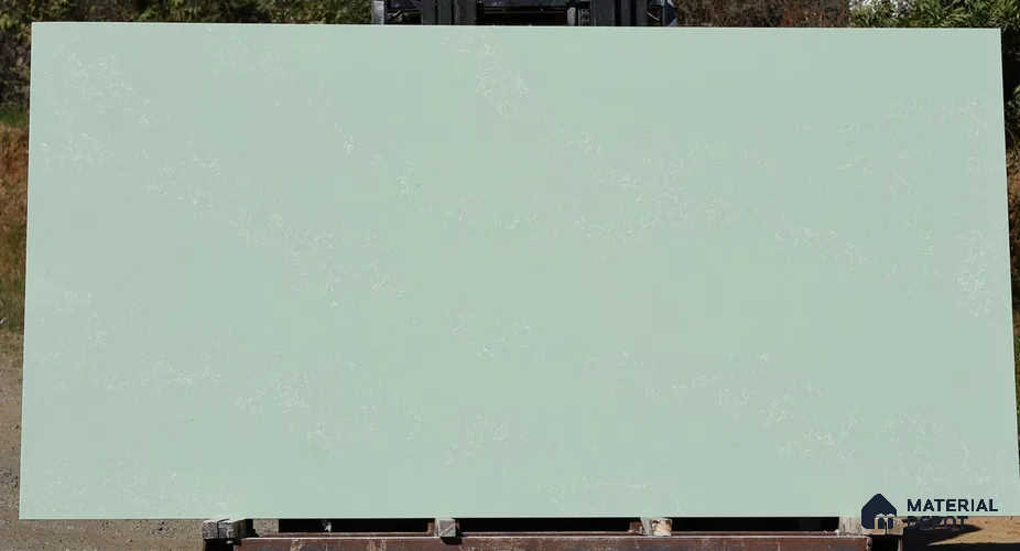 Belina Quartz QR 00379 Celadon Mist Value Series 10.5 ft x 5.25 ft Quartz - 20 mm | 5 Years Warranty | Suitable for Kitchen, Restaurant, Counter Tops, Dining, Reception, office